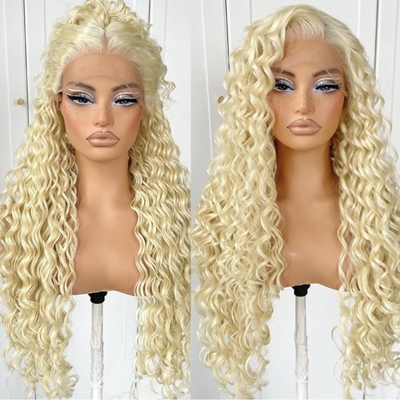 26” Blonde Curly Lace Front Wig NEW